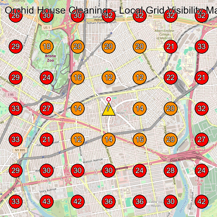 Orchid House Cleaning GeoGrid visibility map for House Cleaning Service in Bronx